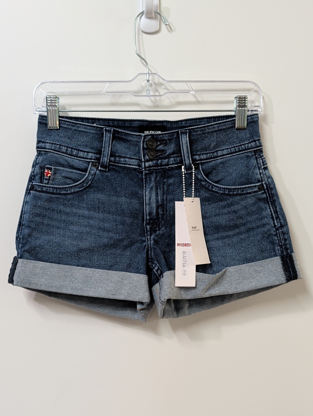 Hudson Medium Wash Cuffed Jean Shorts Size 24